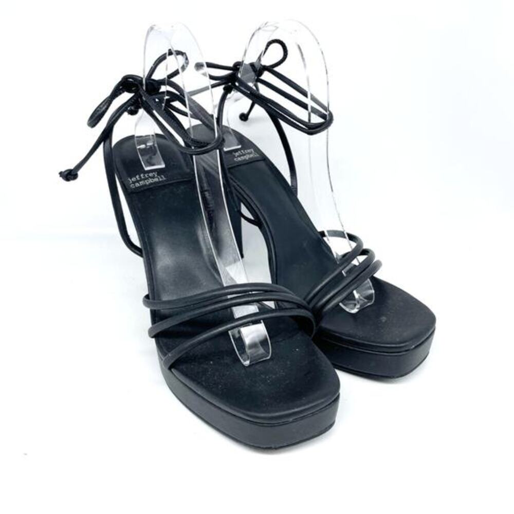 Jeffrey Campbell Women's Presecco Black Strappy High Heel Sandals Size 11